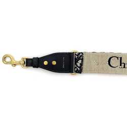 Christian Dior Shoulder Strap ec-21506 Navy Beige Trotter Canvas Leather Studs Coin Women's