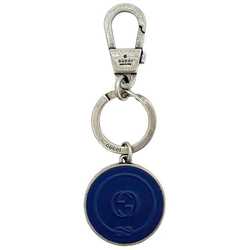 Gucci Keychain ec-21439 Silver Navy Interlocking 598554 Metal Rubber GUCCI GG Charm Keyring Anchor Men's Women's