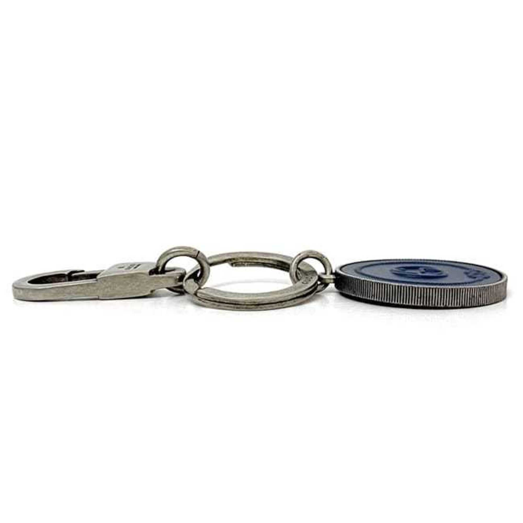 Gucci Keychain ec-21439 Silver Navy Interlocking 598554 Metal Rubber GUCCI GG Charm Keyring Anchor Men's Women's