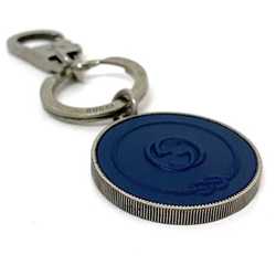 Gucci Keychain ec-21439 Silver Navy Interlocking 598554 Metal Rubber GUCCI GG Charm Keyring Anchor Men's Women's