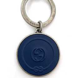 Gucci Keychain ec-21439 Silver Navy Interlocking 598554 Metal Rubber GUCCI GG Charm Keyring Anchor Men's Women's