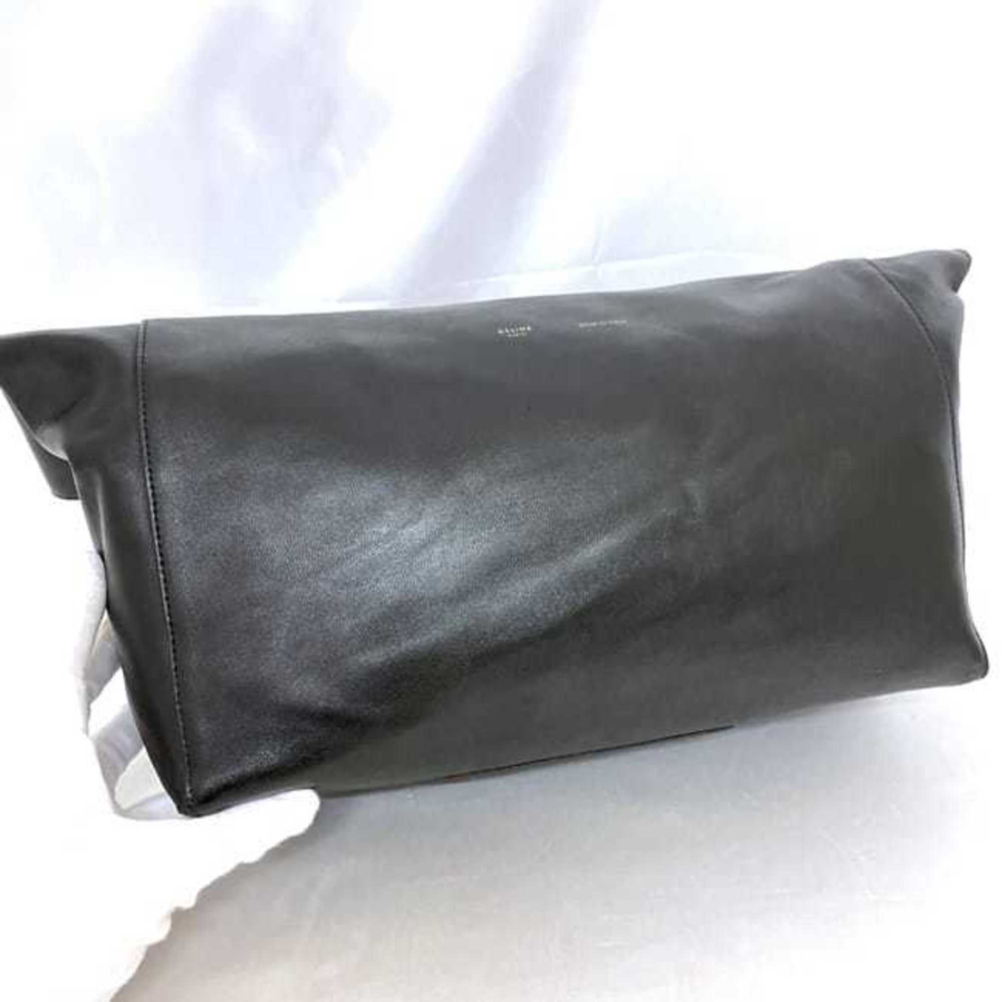 CELINE clutch bag ec-21361 black handbag leather women's compact