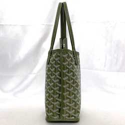 Goyard Tote Bag Ange Pouch f-21488 Light Green Reversible Blue Chevroche Calfskin Goyardine Canvas SUT020660 GOYARD Henribone