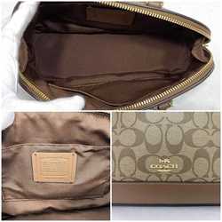 Coach 2way bag f-21370 beige brown signature F27583 PVC leather COACH handbag shoulder ladies