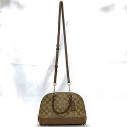 Coach 2way bag f-21370 beige brown signature F27583 PVC leather COACH handbag shoulder ladies