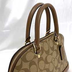 Coach 2way bag f-21370 beige brown signature F27583 PVC leather COACH handbag shoulder ladies