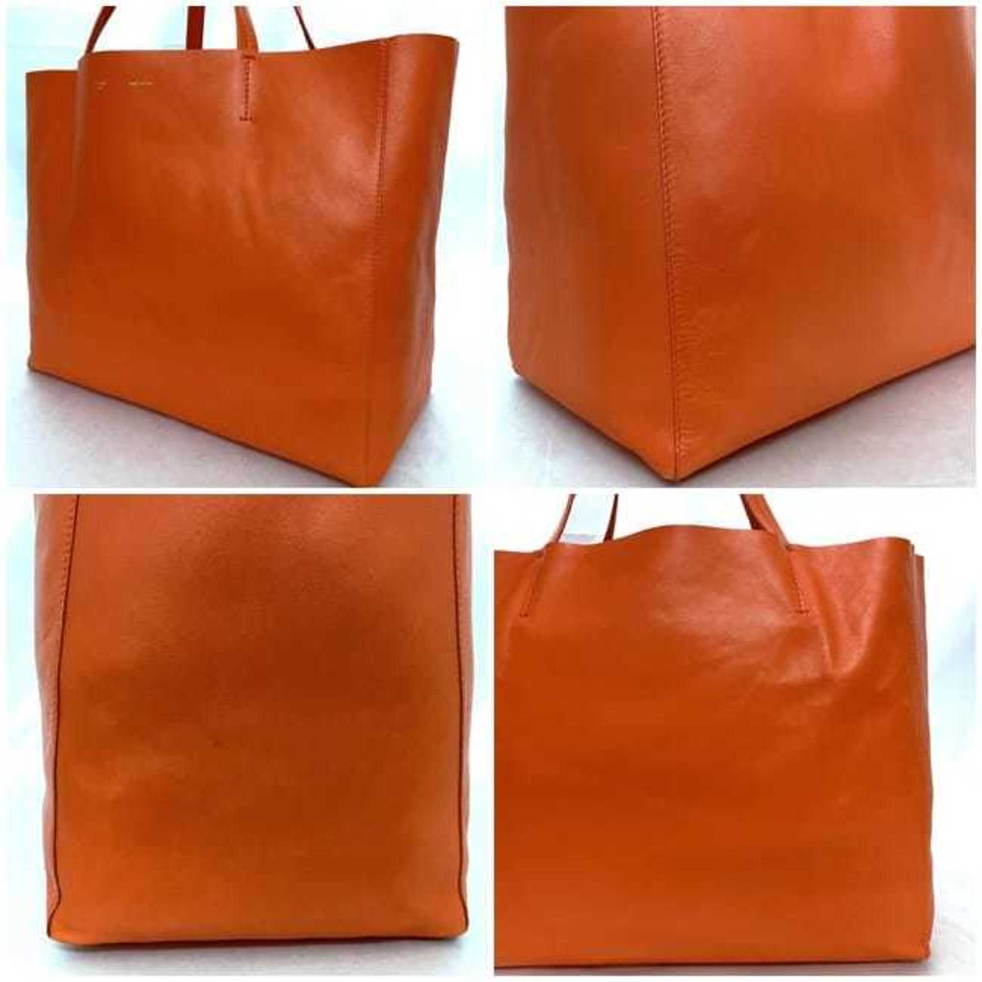 Celine Tote Bag Cabas Horizontal f-21454 Orange 166113 Leather CELINE Women's Bags