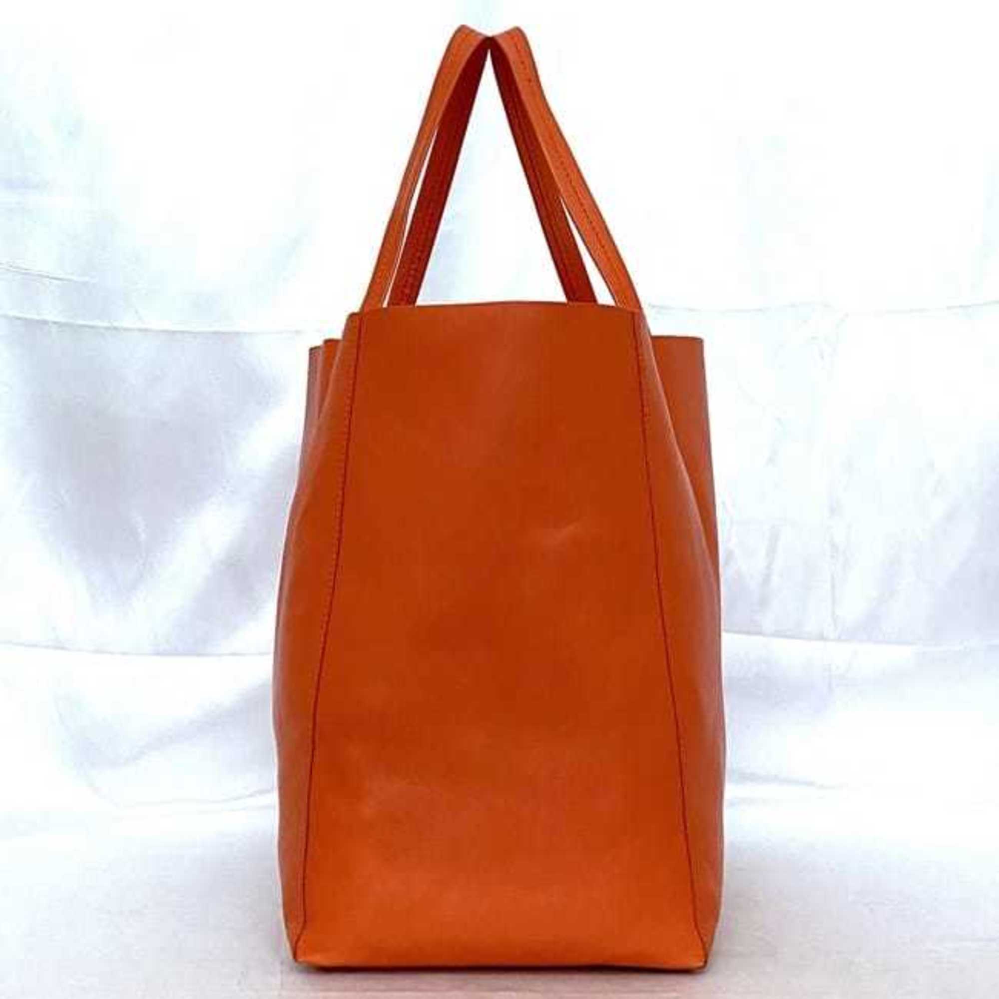 Celine Tote Bag Cabas Horizontal f-21454 Orange 166113 Leather CELINE Women's Bags