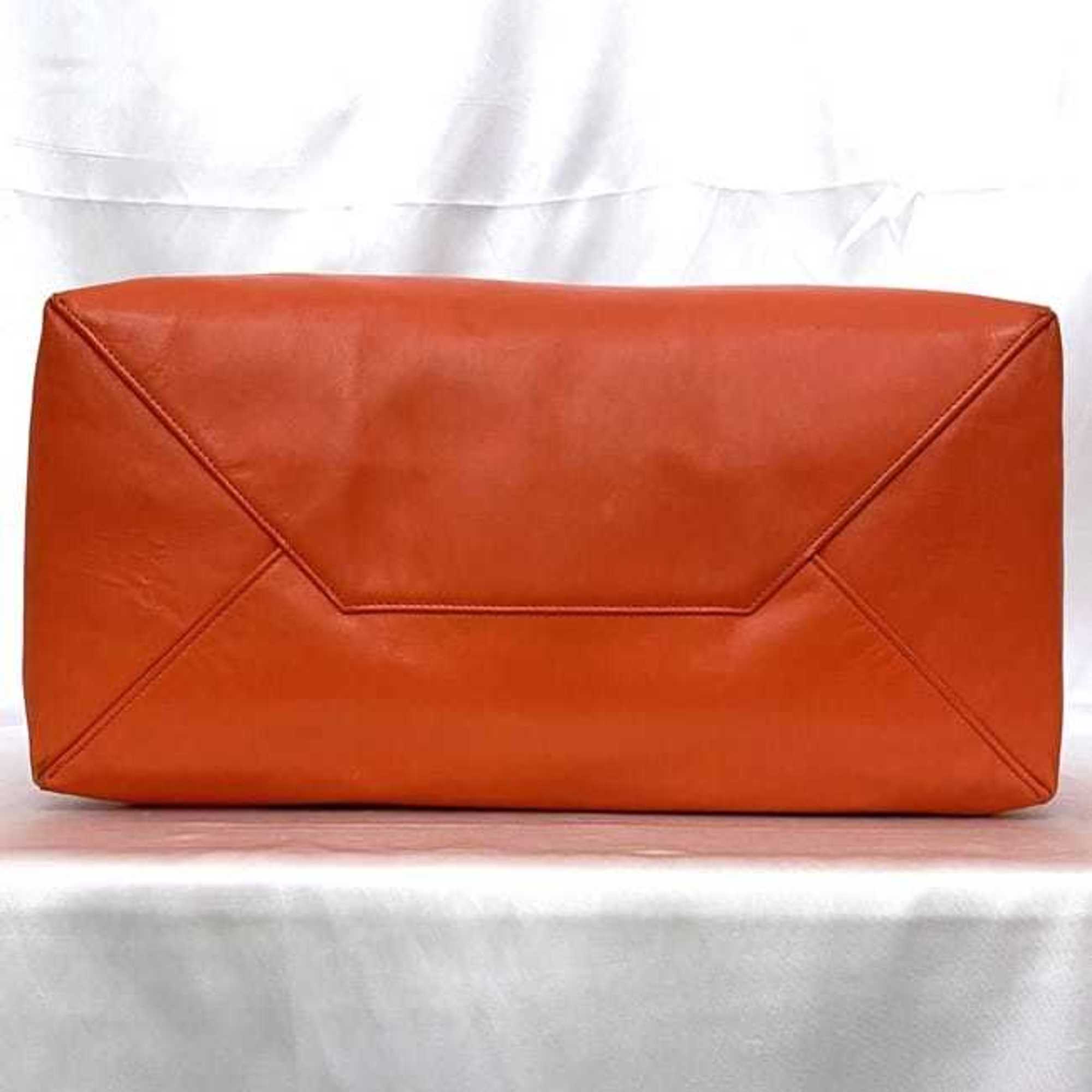 Celine Tote Bag Cabas Horizontal f-21454 Orange 166113 Leather CELINE Women's Bags