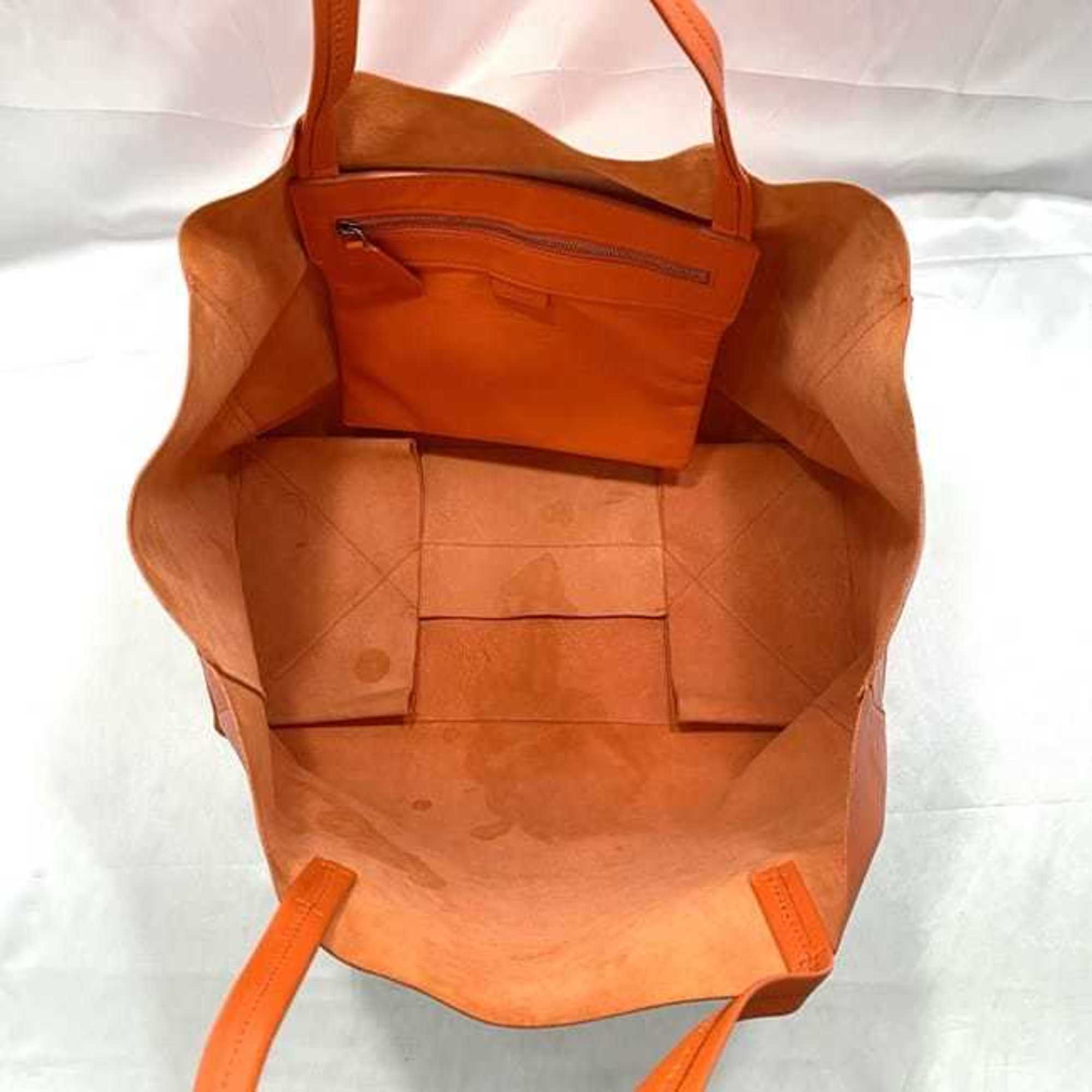 Celine Tote Bag Cabas Horizontal f-21454 Orange 166113 Leather CELINE Women's Bags