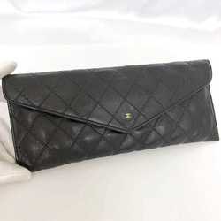 Chanel pouch f-21471 black bicolor leather CHANEL Coco mark stitching quilting ladies flap