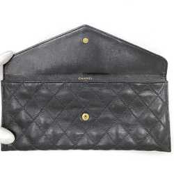 Chanel pouch f-21471 black bicolor leather CHANEL Coco mark stitching quilting ladies flap