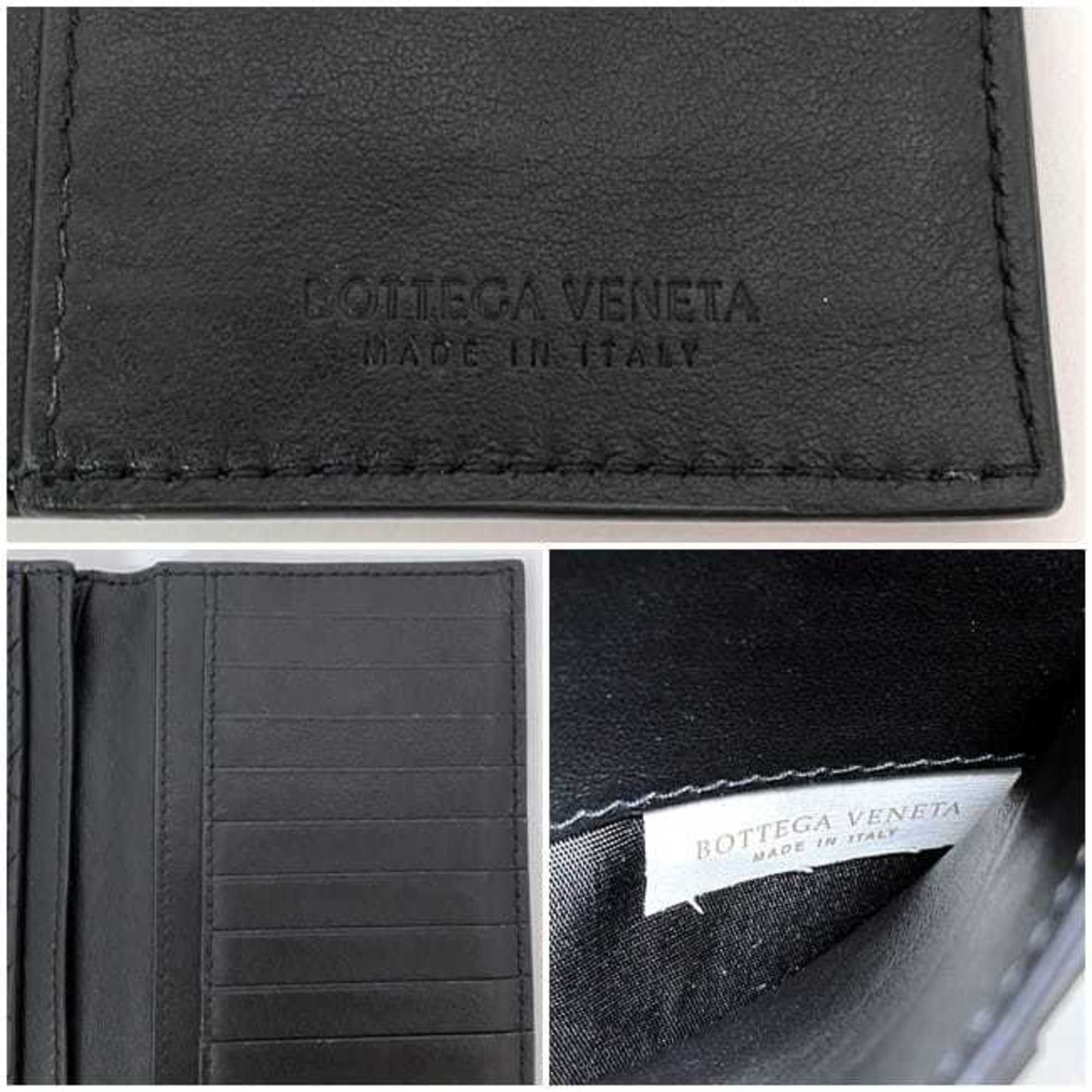 Bottega Veneta Bi-fold Long Wallet f-21463 Black Maxi Intrecciato Leather S02059103U BOTTEGA VENETA Compact Flap Unisex