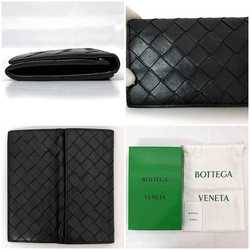 Bottega Veneta Bi-fold Long Wallet f-21463 Black Maxi Intrecciato Leather S02059103U BOTTEGA VENETA Compact Flap Unisex