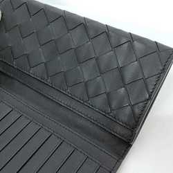 Bottega Veneta Bi-fold Long Wallet f-21463 Black Maxi Intrecciato Leather S02059103U BOTTEGA VENETA Compact Flap Unisex