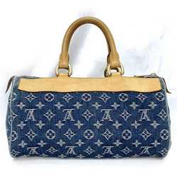 Louis Vuitton Handbag Neo Speedy f-21568 Blue Monogram Denim M95019 Tanned Leather SP0065 LOUIS VUITTON Boston Bag Material Women's