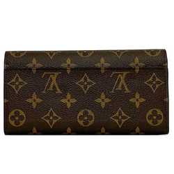 Louis Vuitton Bi-fold Long Wallet Portefeuille Sarah f-21566 Brown Bordeaux Fuchsia Monogram M62234 Canvas IC Tag LOUIS VUITTON Wine Red Flap