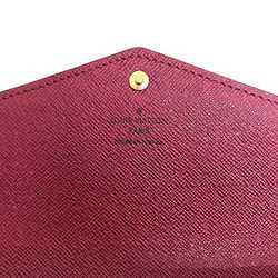 Louis Vuitton Bi-fold Long Wallet Portefeuille Sarah f-21566 Brown Bordeaux Fuchsia Monogram M62234 Canvas IC Tag LOUIS VUITTON Wine Red Flap