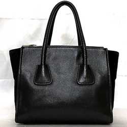 Prada 2way bag f-21468 Black NERO BN2625 Tote Leather Suede 231 PRADA Triangle Plate Women's