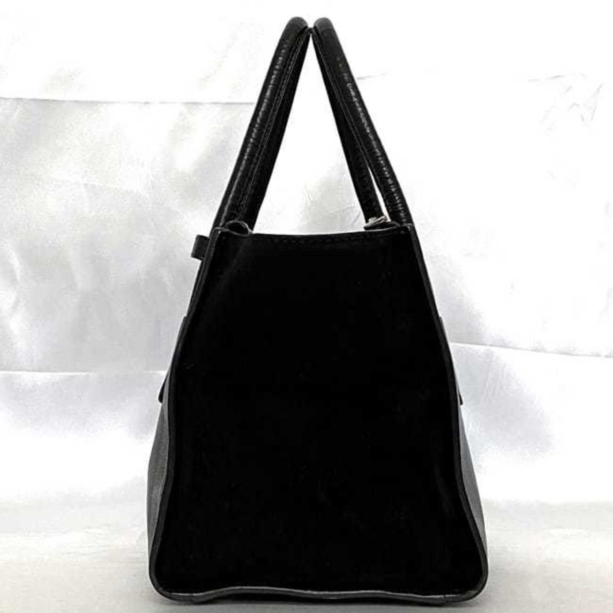 Prada 2way bag f-21468 Black NERO BN2625 Tote Leather Suede 231 PRADA Triangle Plate Women's