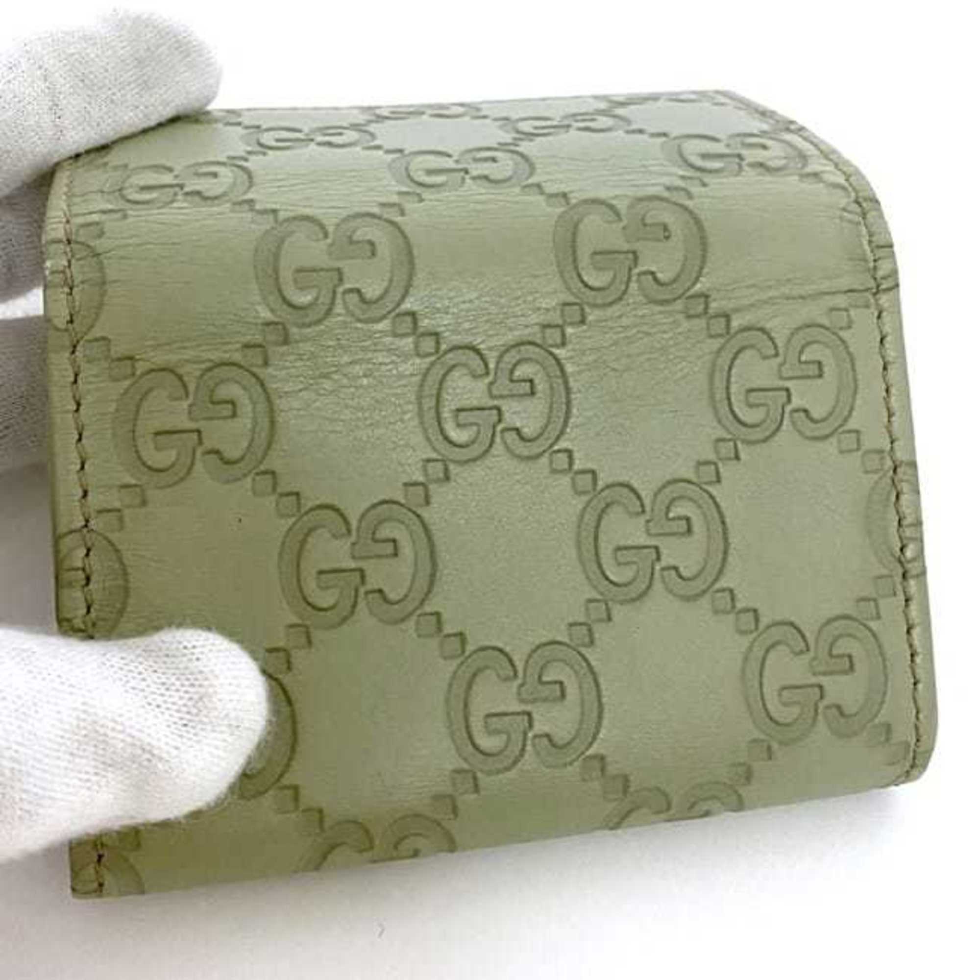 Gucci 6-ring key case ec-21426 light green shima 138093 GG leather 0416 GUCCI holder line ladies