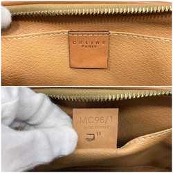 Celine pouch f-21418 brown macadam MC98/1 second bag PVC leather CELINE women's compact