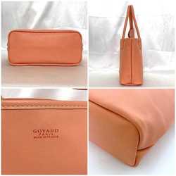 Goyard Tote Bag Ange Pouch f-21489 Salmon Pink Coral Reversible Chevroche Calfskin Goyardine Canvas SUT020660 GOYARD Henriborn