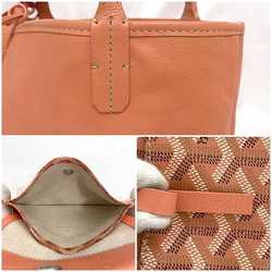 Goyard Tote Bag Ange Pouch f-21489 Salmon Pink Coral Reversible Chevroche Calfskin Goyardine Canvas SUT020660 GOYARD Henriborn