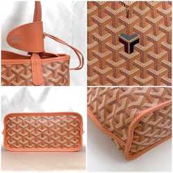 Goyard Tote Bag Ange Pouch f-21489 Salmon Pink Coral Reversible Chevroche Calfskin Goyardine Canvas SUT020660 GOYARD Henriborn