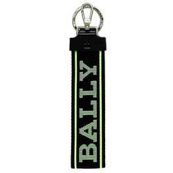 Bally Keychain ec-21483 Black Neon Green FLORYAN.WB/164 Strap Nylon Leather BALLY Tag Keyring Bag Charm Color