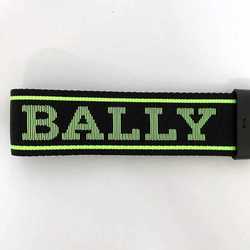 Bally Keychain ec-21483 Black Neon Green FLORYAN.WB/164 Strap Nylon Leather BALLY Tag Keyring Bag Charm Color