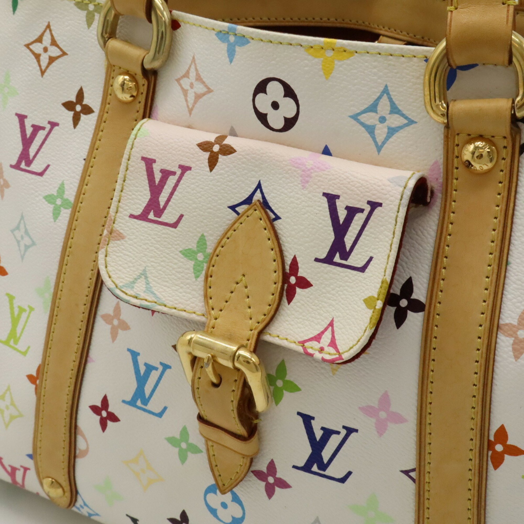 LOUIS VUITTON Louis Vuitton Monogram Multicolor Aurelia MM Tote Bag Shoulder Blanc White M40094