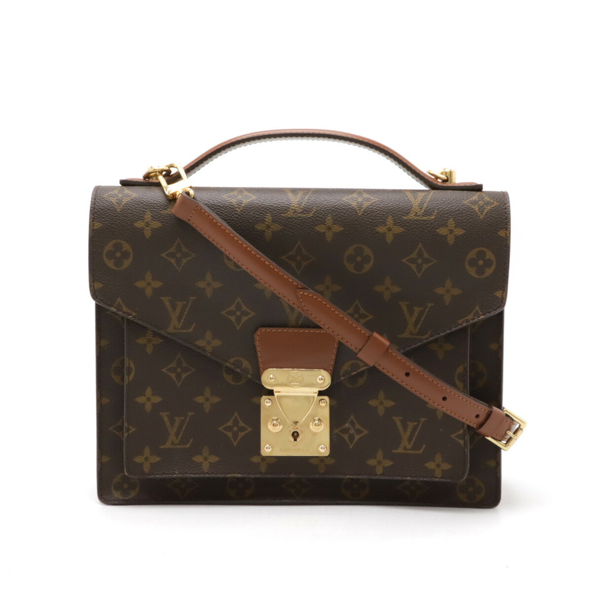 LOUIS VUITTON Louis Vuitton Monogram Montsouris 28 Second Bag Handbag Shoulder Key Missing M51185