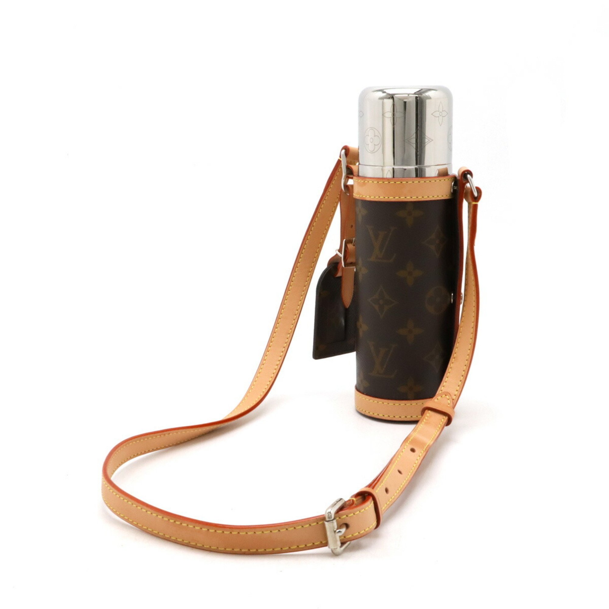 LOUIS VUITTON Louis Vuitton Monogram Flask Holder 270ml Water Bottle Thermos GI0518