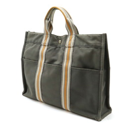 HERMES Hermes Foul Tote MM Bag Handbag 2001 Ginza Store Limited Edition Canvas Gray Orange White