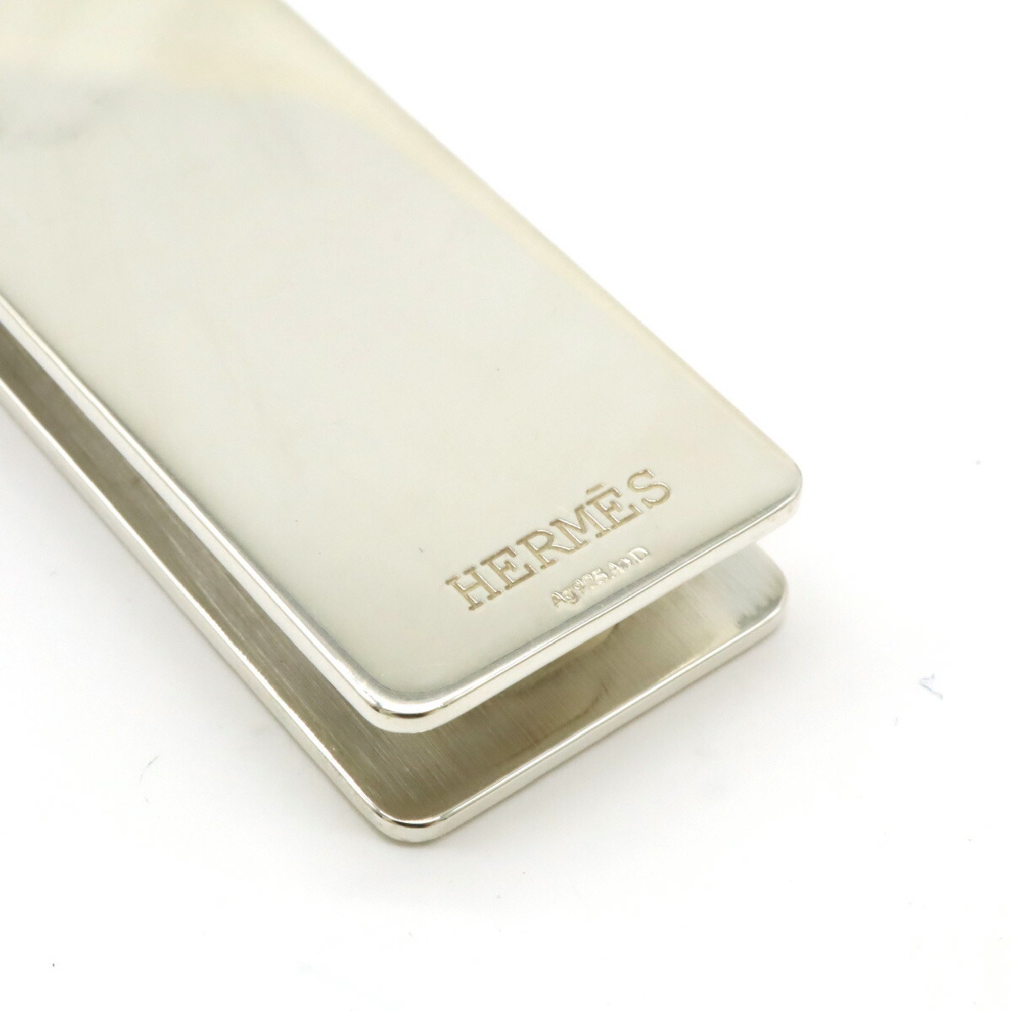 HERMES Evelyn H Punching Money Clip Bill Ag925 SV925 Silver