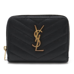 SAINT LAURENT PARIS YSL Yves Saint Laurent Monogram Round Leather Black 403723