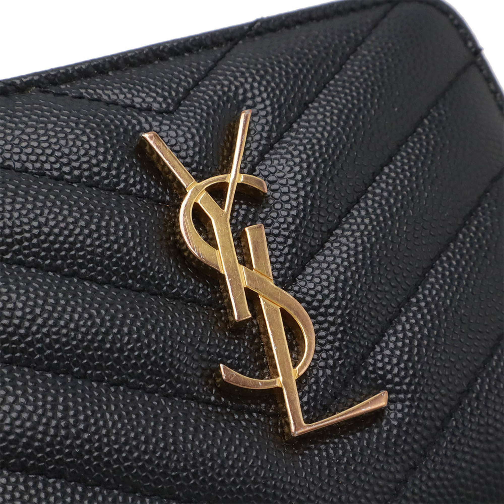 SAINT LAURENT PARIS YSL Yves Saint Laurent Monogram Round Leather Black 403723