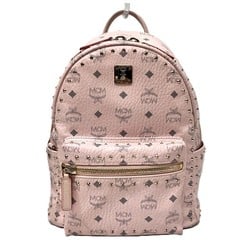 MCM Stark Studs Visetos Backpack Powder Pink Bag Women's