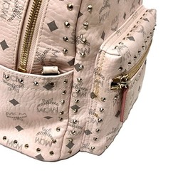 MCM Stark Studs Visetos Backpack Powder Pink Bag Women's