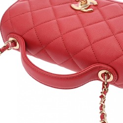 CHANEL Chanel Matelasse Affinity Small Red A93749 Women's Caviar Skin Shoulder Bag