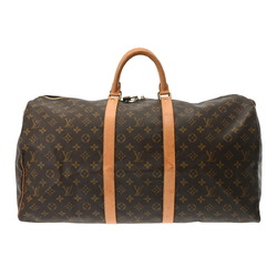 LOUIS VUITTON Louis Vuitton Monogram Keepall 55 Brown M41424 Unisex Canvas Boston Bag