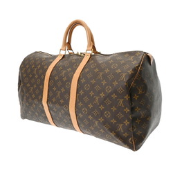 LOUIS VUITTON Louis Vuitton Monogram Keepall 55 Brown M41424 Unisex Canvas Boston Bag