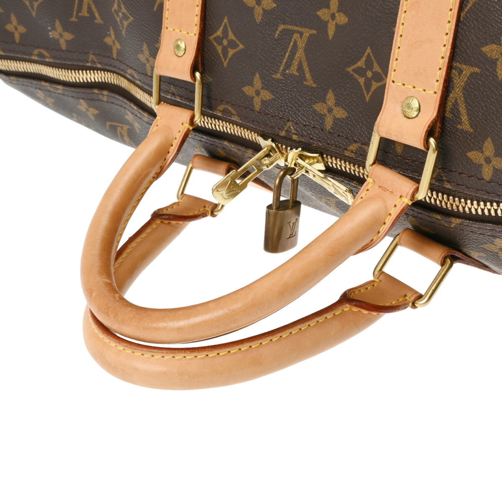 LOUIS VUITTON Louis Vuitton Monogram Keepall 55 Brown M41424 Unisex Canvas Boston Bag