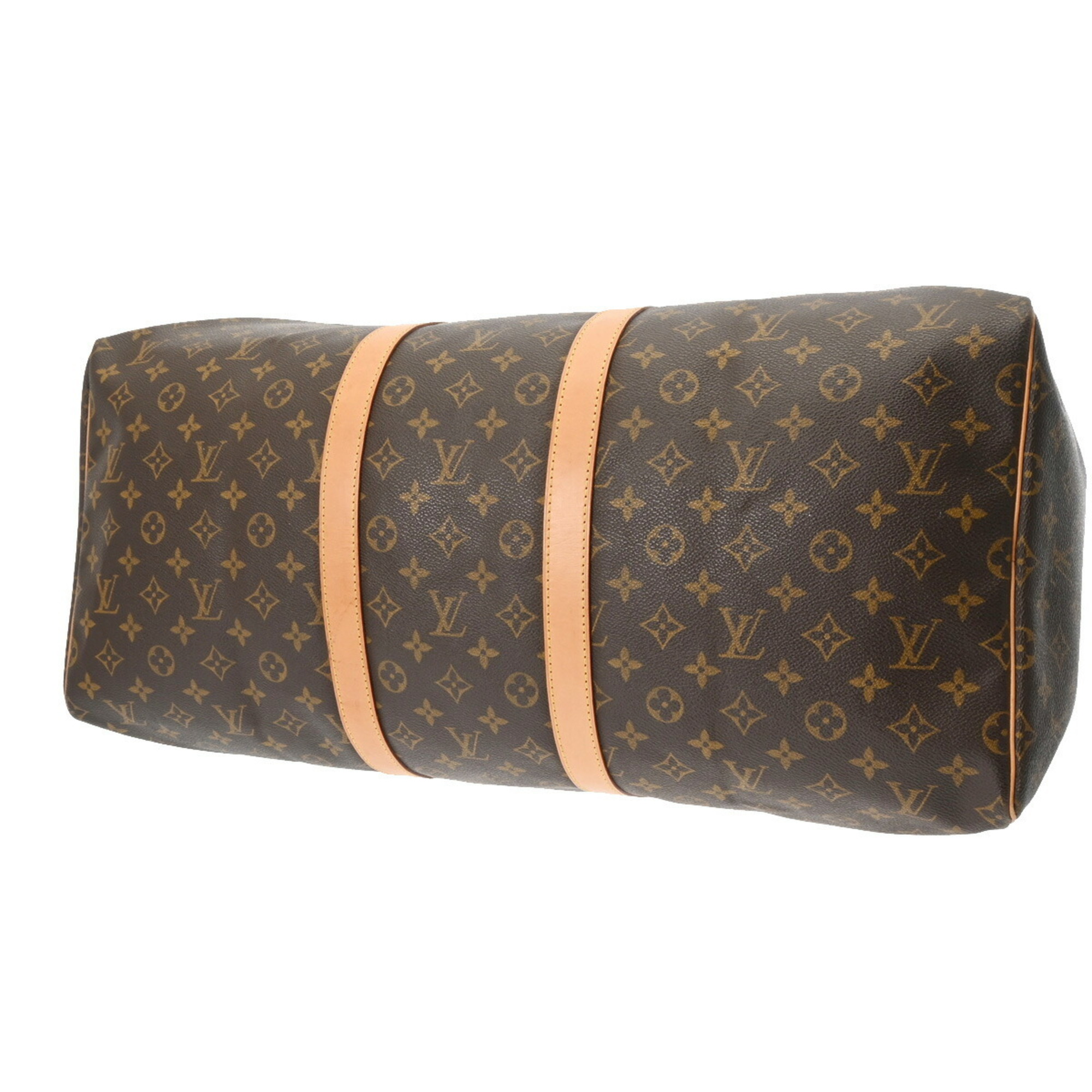 LOUIS VUITTON Louis Vuitton Monogram Keepall 55 Brown M41424 Unisex Canvas Boston Bag