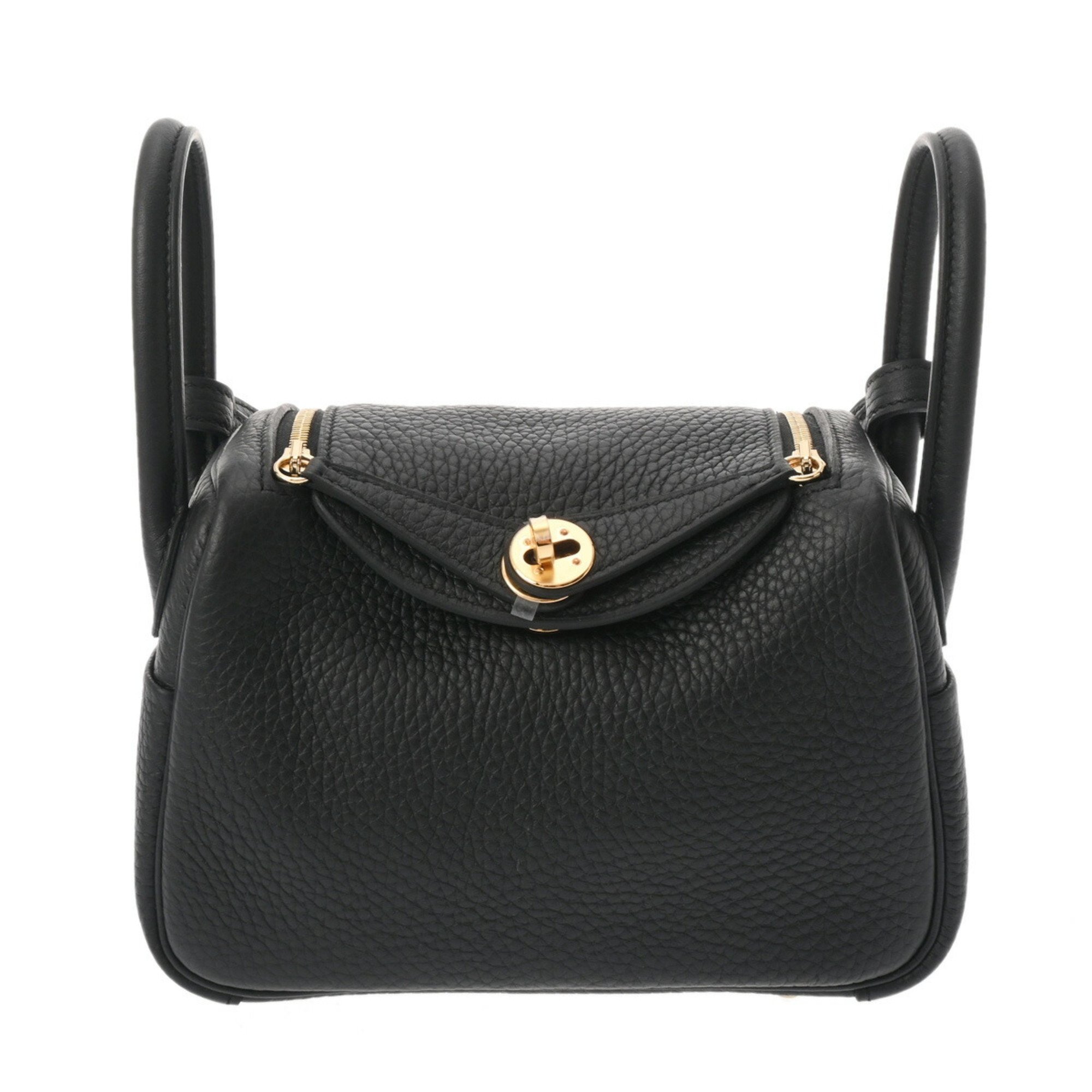 HERMES Lindy Black W Stamp (around 2024) Women's Taurillon Clemence Bag