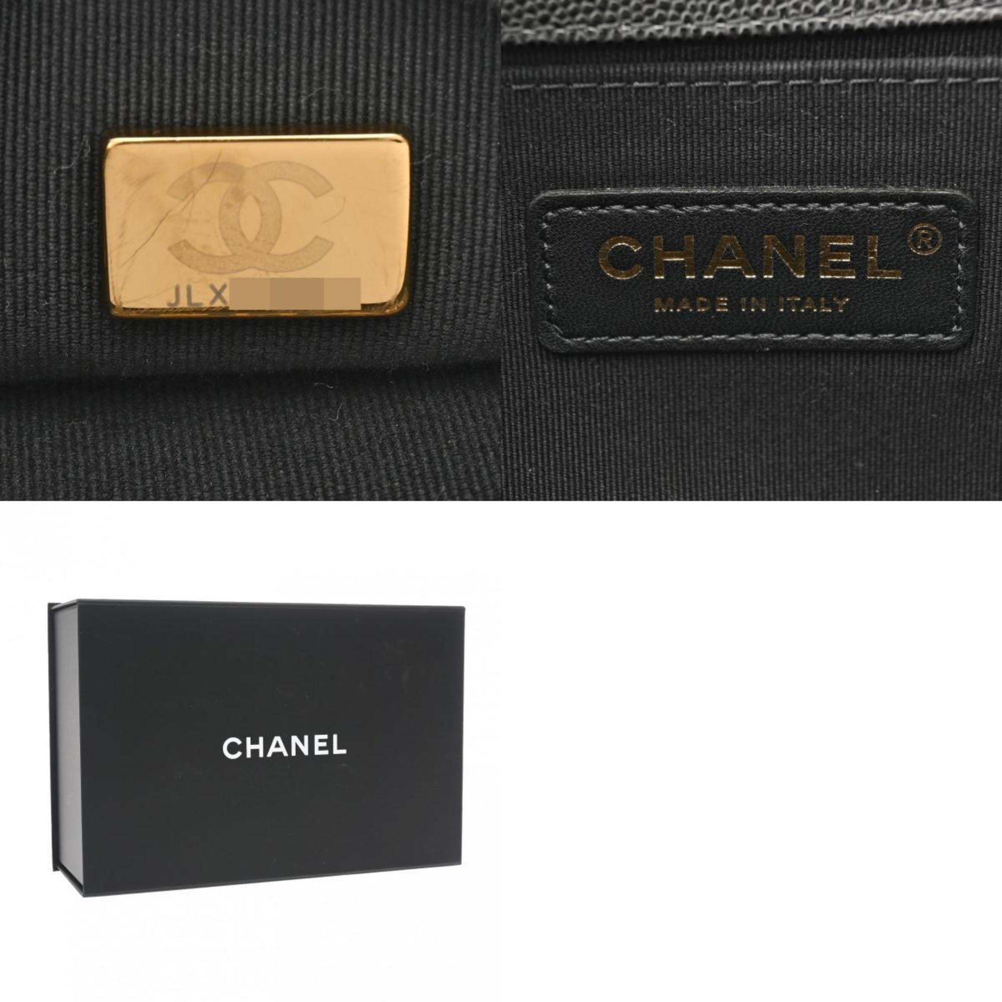 CHANEL Boy Chanel Chain Shoulder Bag 25cm Black A67086 Women's Caviar Skin