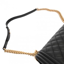 CHANEL Boy Chanel Chain Shoulder Bag 25cm Black A67086 Women's Caviar Skin