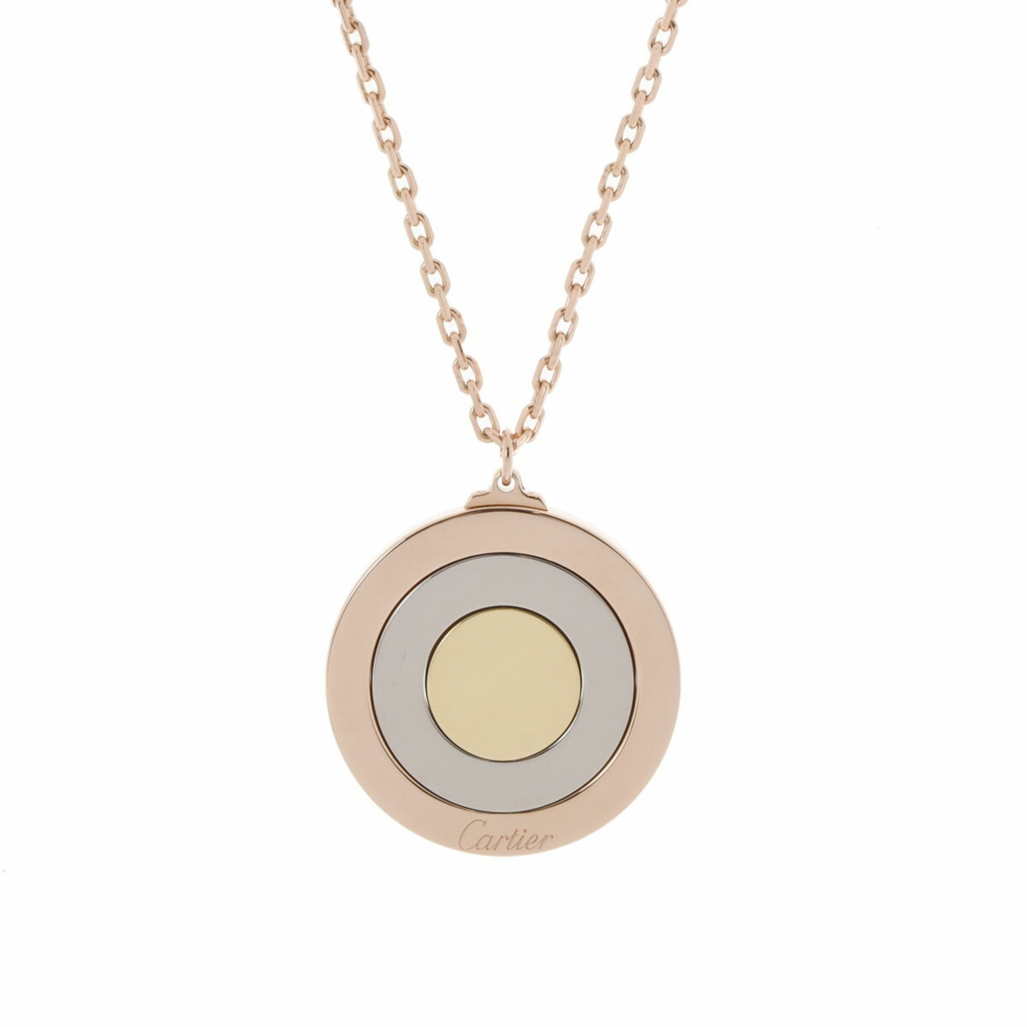 CARTIER Trinity Round Women's K18 Yellow Gold, White Pink Gold Necklace