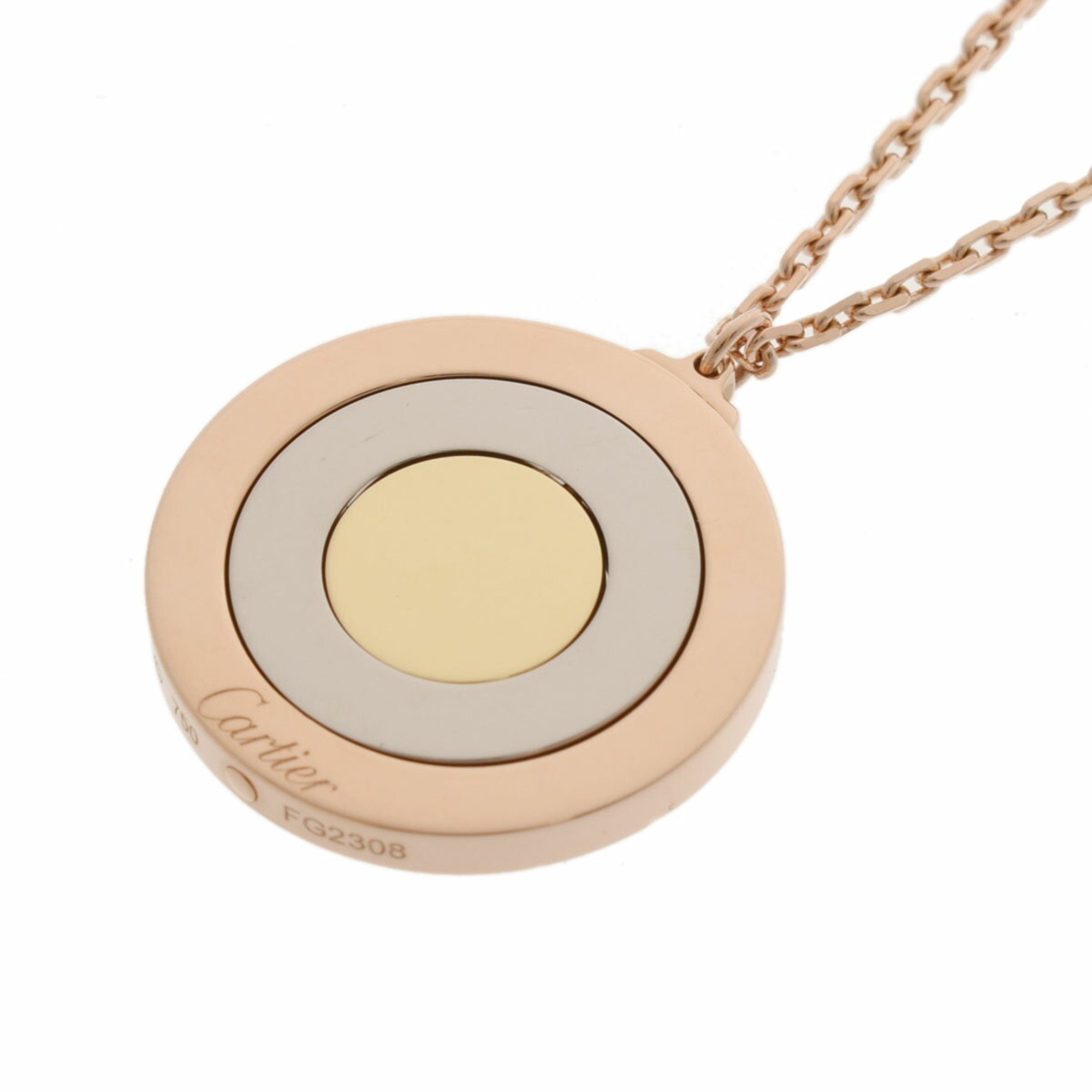 CARTIER Trinity Round Women's K18 Yellow Gold, White Pink Gold Necklace